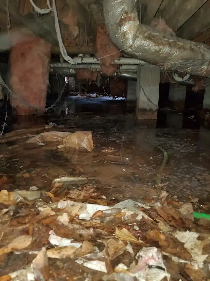 Crawl space flood assessment for Commercial Water Damage Restoration in New Richmond